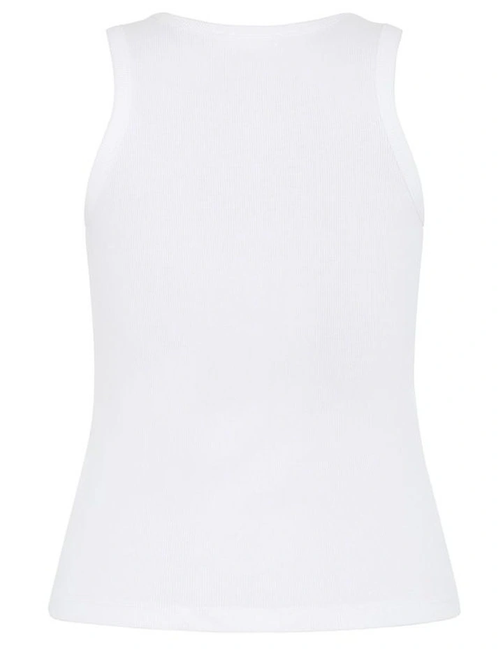Plus Size Talia Rib Tank in White image 4