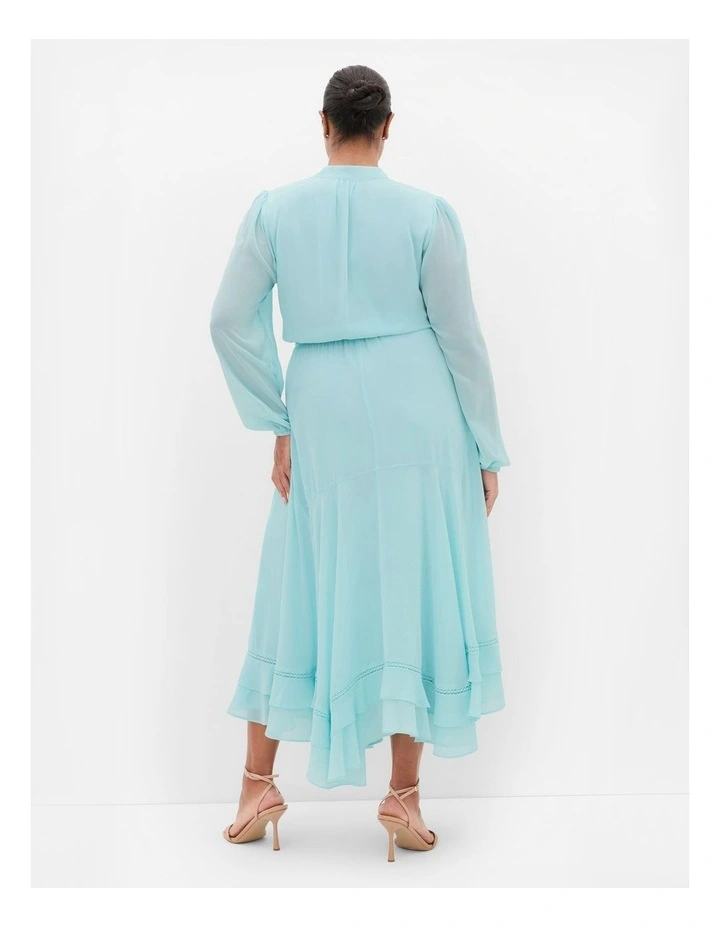 Plus Size Yasmin Long Sleeve Maxi Dress in Seafoam image 2