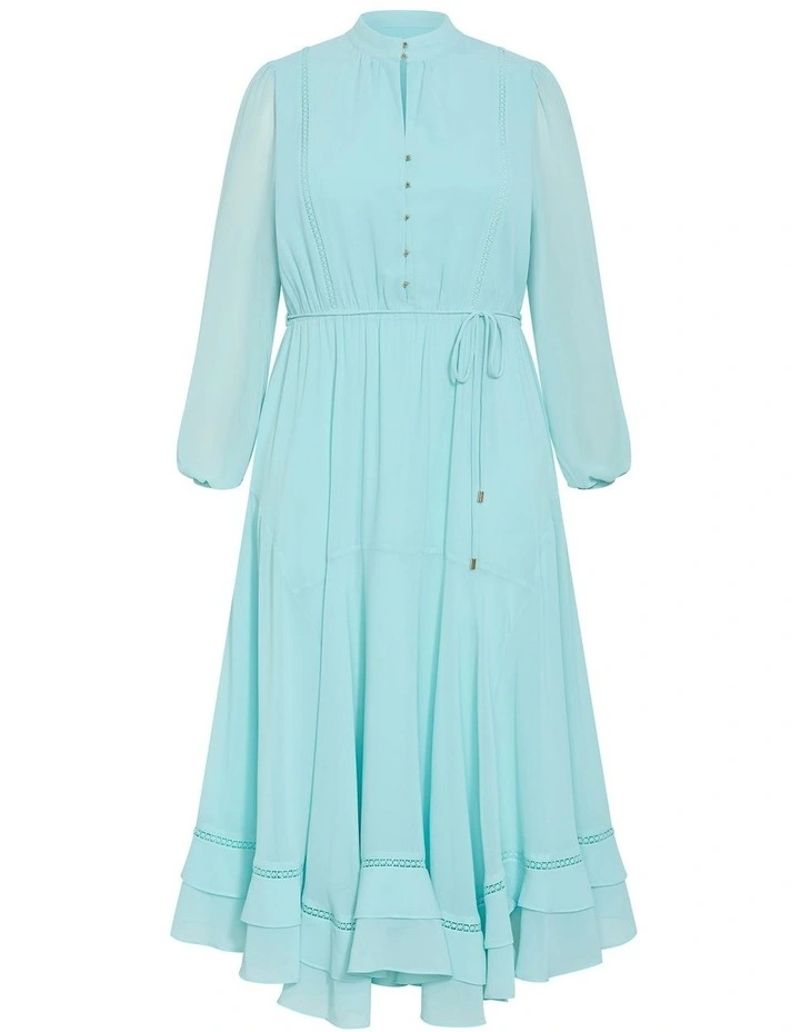 Plus Size Yasmin Long Sleeve Maxi Dress in Seafoam image 3
