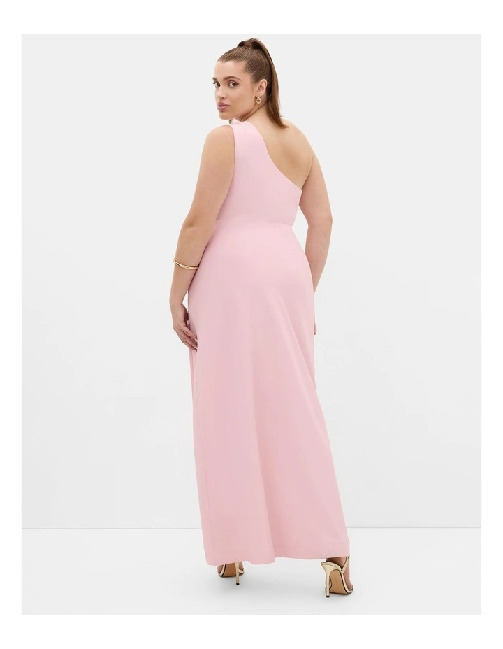 Plus Size Jayne One Shoulder Maxi Dress in Heavenly Pink image 2