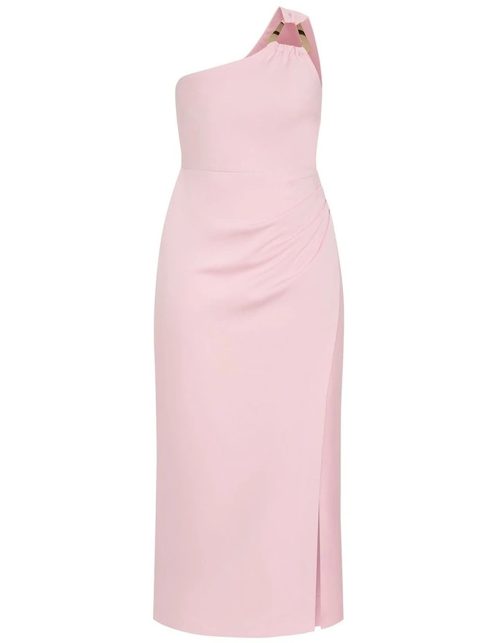 Plus Size Jayne One Shoulder Maxi Dress in Heavenly Pink image 3