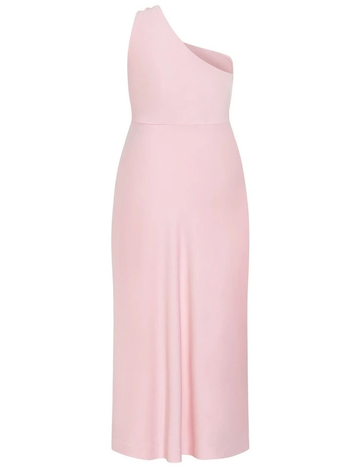 Plus Size Jayne One Shoulder Maxi Dress in Heavenly Pink image 4