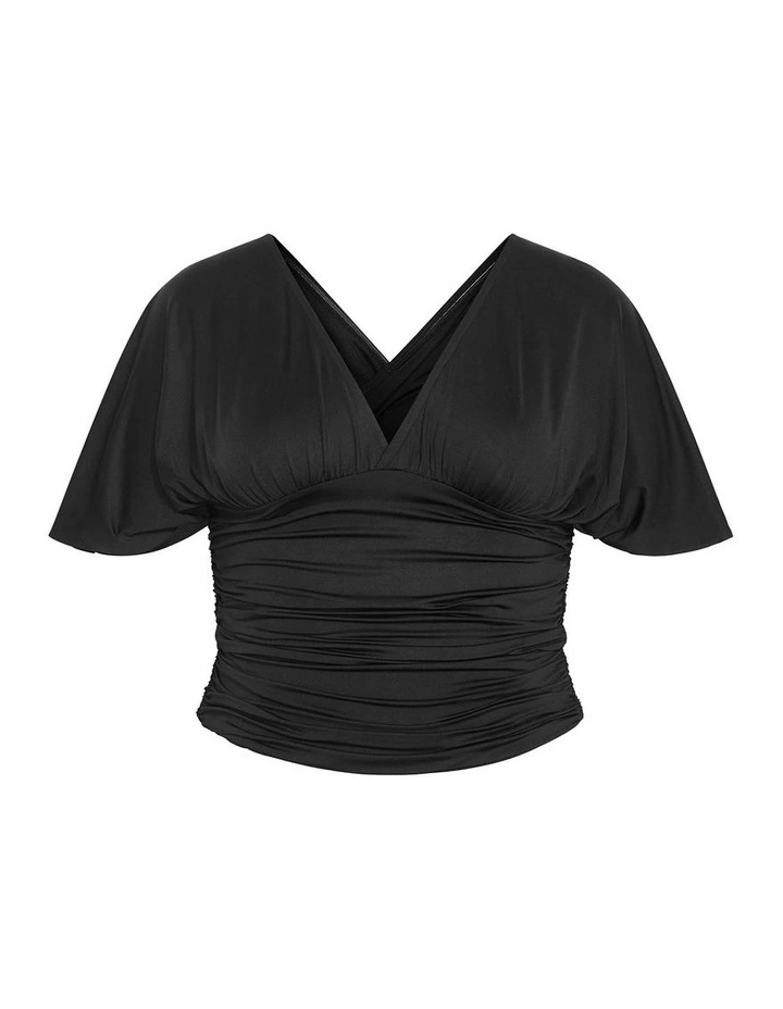 Plus Size Tilly Ruched Top in Black image 3
