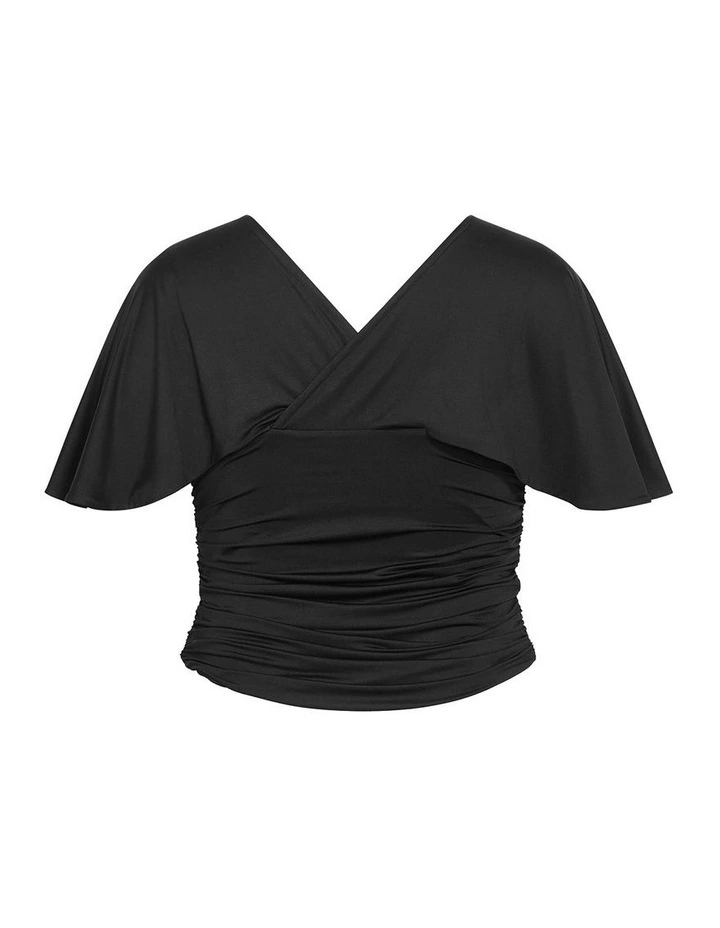 Plus Size Tilly Ruched Top in Black image 4