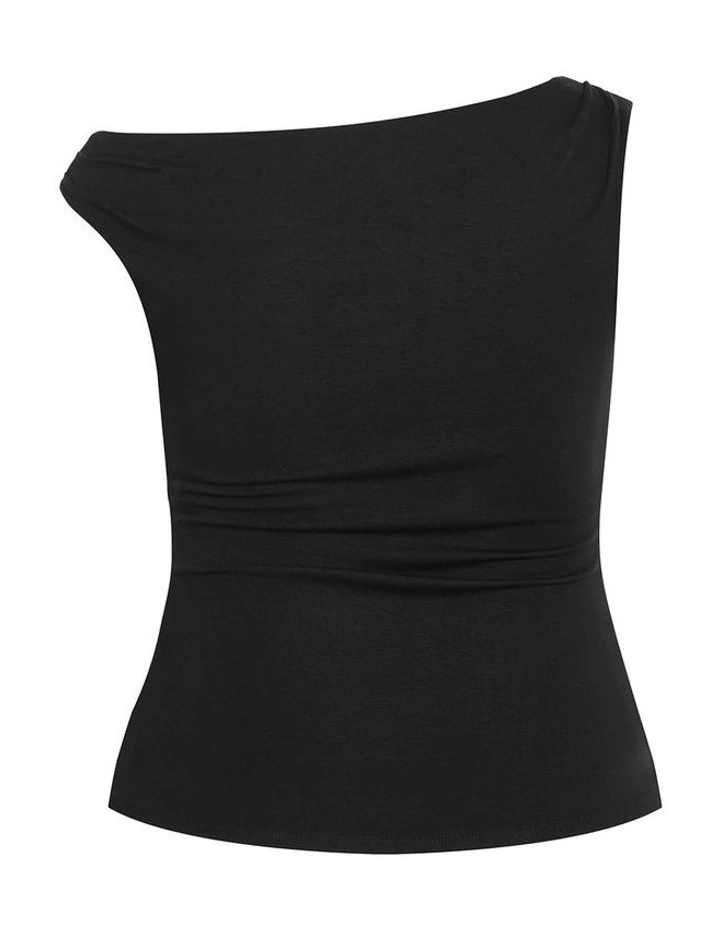 Plus Size Ella Off Shoulder Top in Black image 4