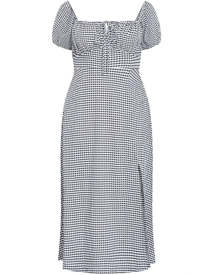 Plus Size Abbie Short Sleeve Gingham Dress in Black image 3
