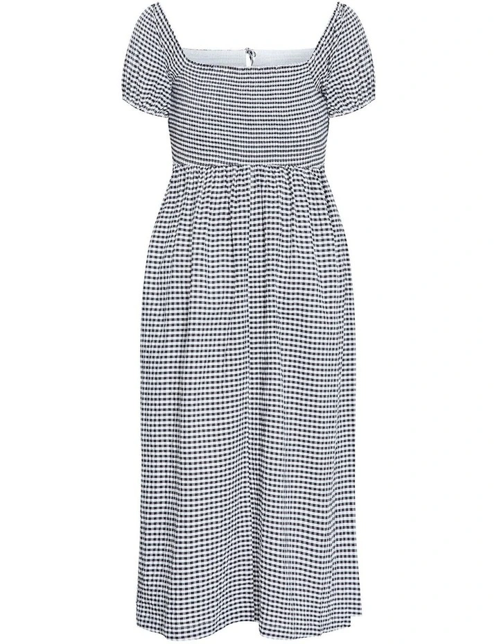 Plus Size Abbie Short Sleeve Gingham Dress in Black image 4