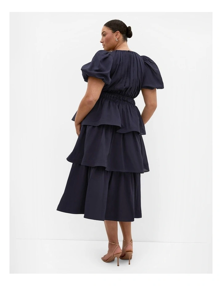 Plus Size Heavenly Ruffle Maxi Dress in Navy image 2