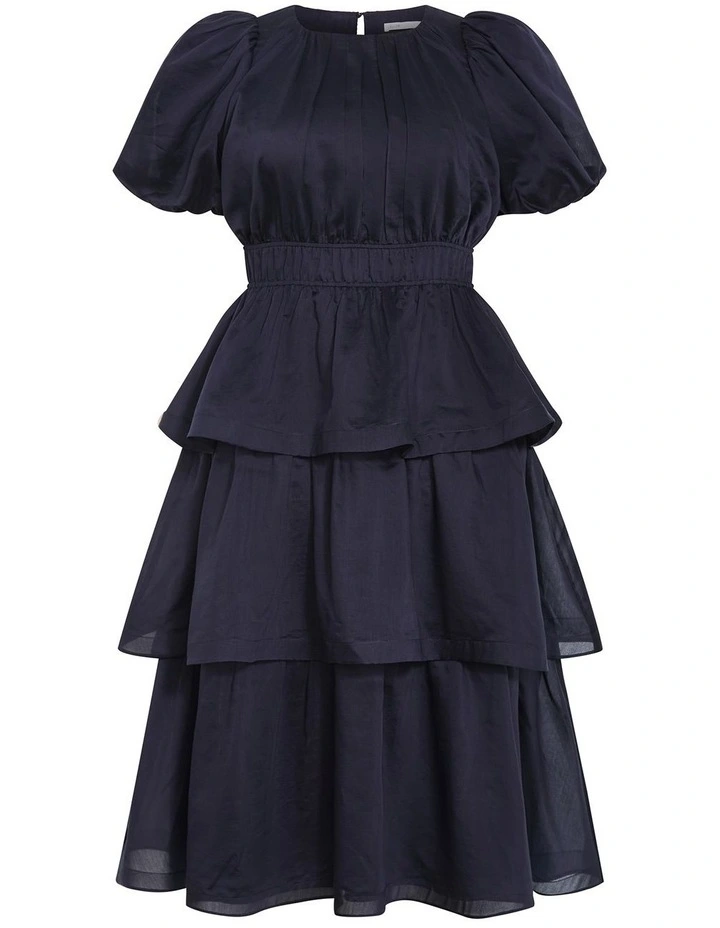 Plus Size Heavenly Ruffle Maxi Dress in Navy image 3