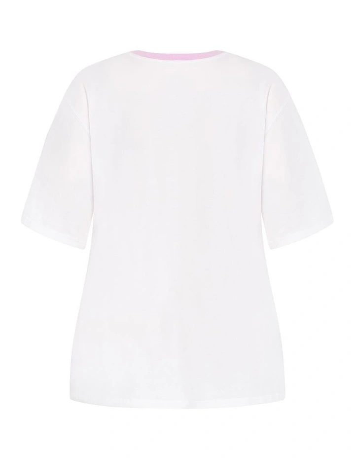 Plus Size Cherub Oversized Cotton Tee in Ivory image 4