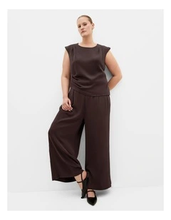 Plus Size Jett Pleat Detail Top in Espresso