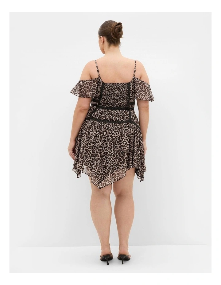 Plus Size Alex Leopard Print Mini Dress in Chocolate image 2