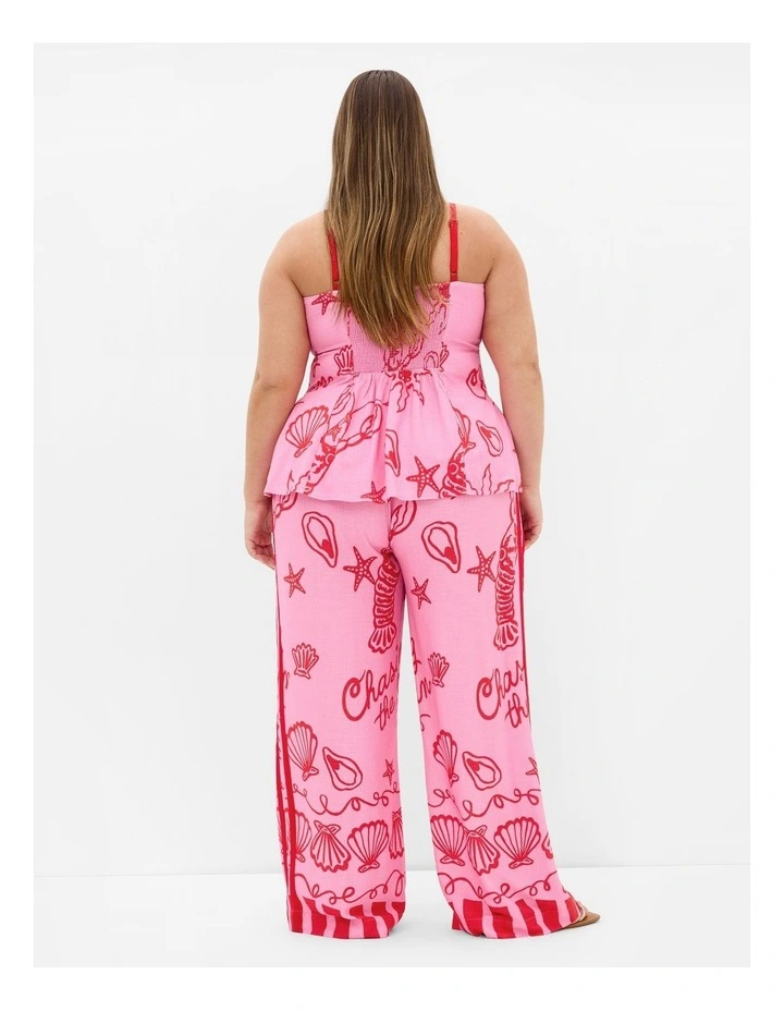 Plus Size Sun Chaser Print Wide Leg Pant in Pink image 2