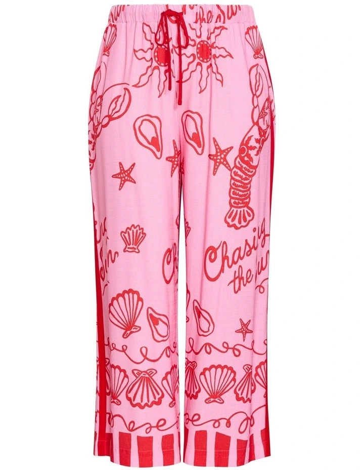 Plus Size Sun Chaser Print Wide Leg Pant in Pink image 3