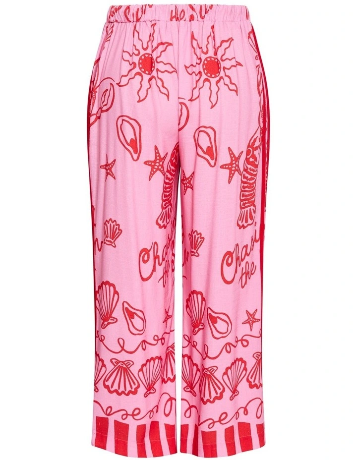 Plus Size Sun Chaser Print Wide Leg Pant in Pink image 4