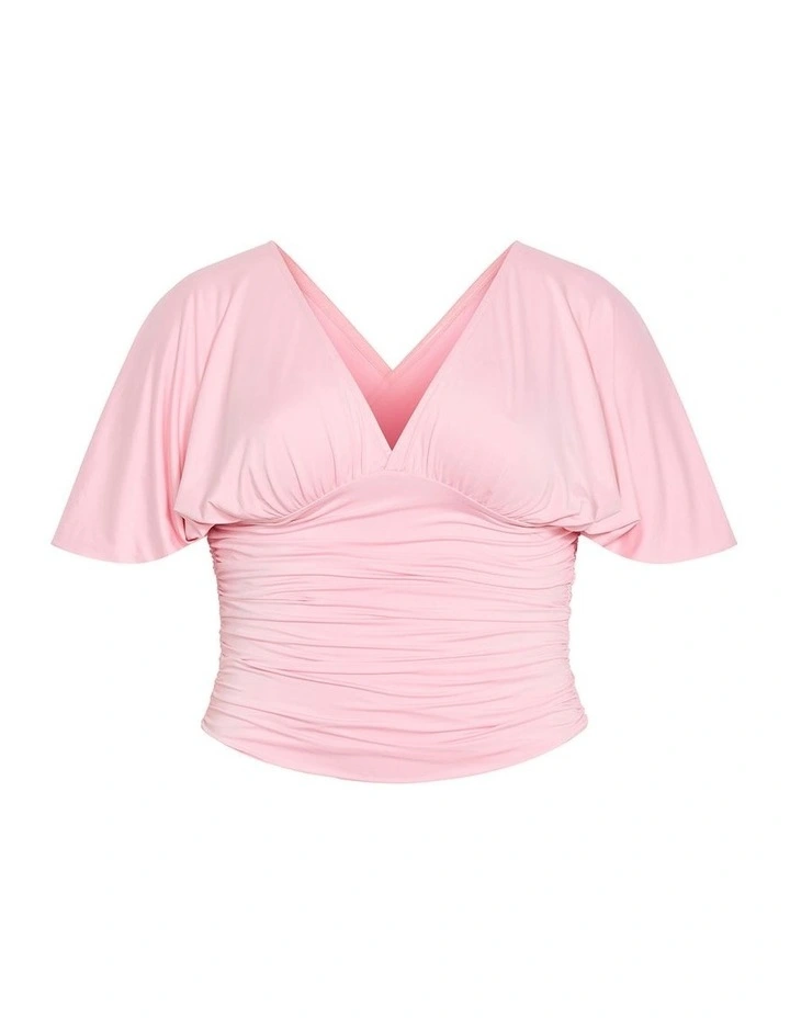 Plus Size Tilly Ruched Top in Soft Pink image 3