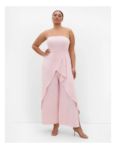 Plus Size Attract Strapless Jumpsuit in Heavenly Pink