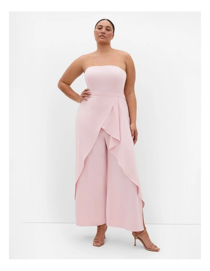 Plus Size Attract Strapless Jumpsuit in Heavenly Pink image 1