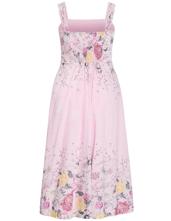 Plus Size Chelsea Botanical Border Print Maxi Dress in Soft Pink image 4