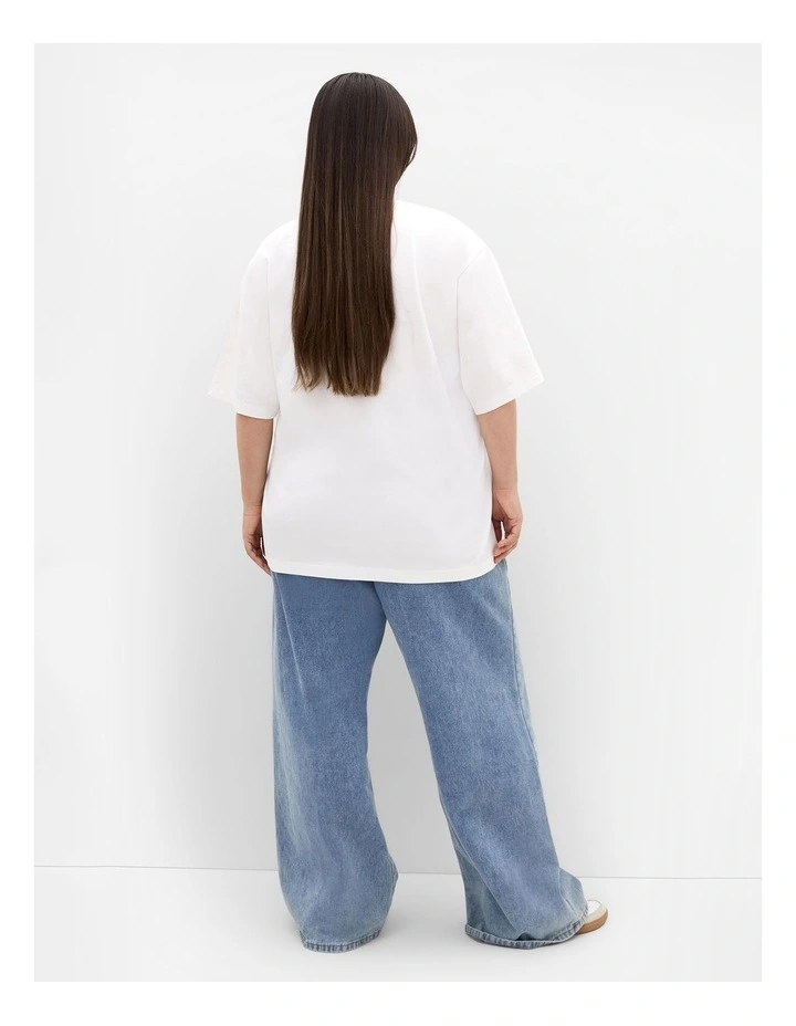 Plus Size Tarot Oversized Cotton Tee in Ivory image 2