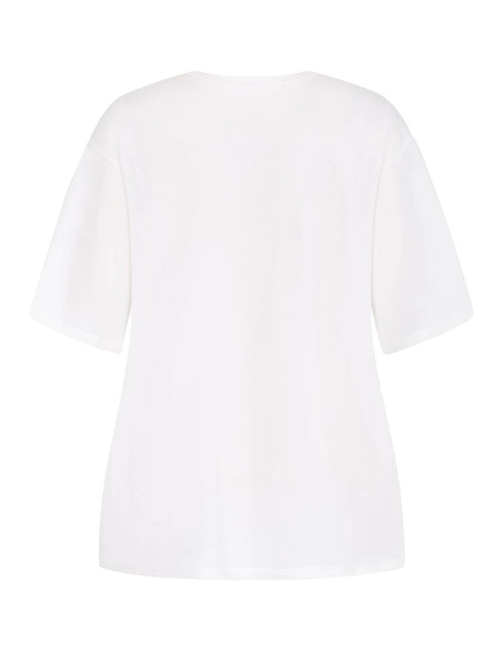 Plus Size Tarot Oversized Cotton Tee in Ivory image 4