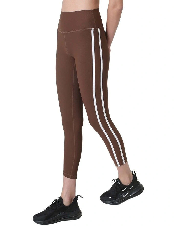 Ribbed Stripe Legging in Chocolate image 3