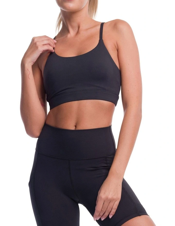 Base Strap Bra Top in Black image 1