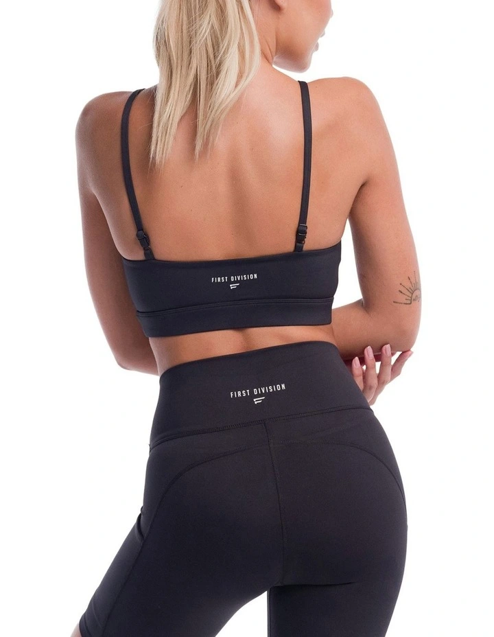 Base Strap Bra Top in Black image 2