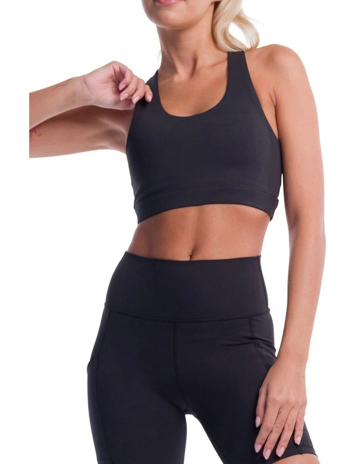 Base Yoga Bra Top in Black image 3