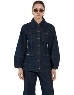 Wren Denim Sculpted Jacket in Indigo