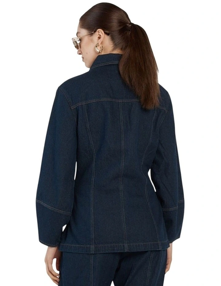 Wren Denim Sculpted Jacket in Indigo image 2
