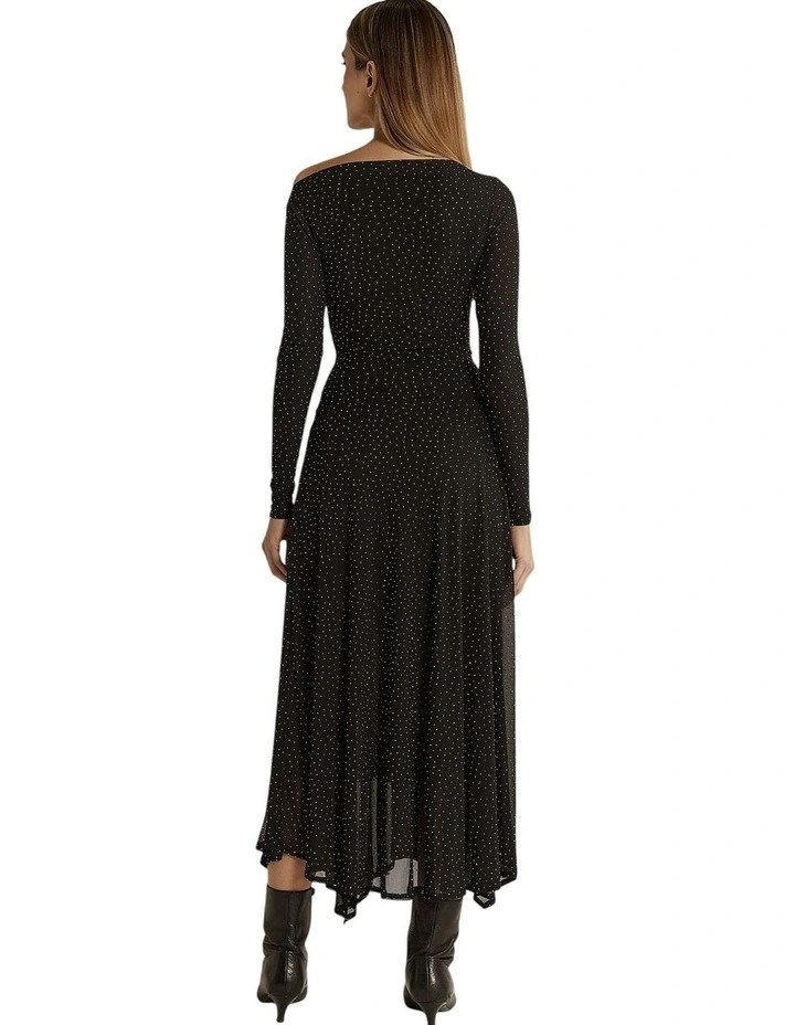 Sora Studded OneinShoulder Maxi Dress in Black image 2