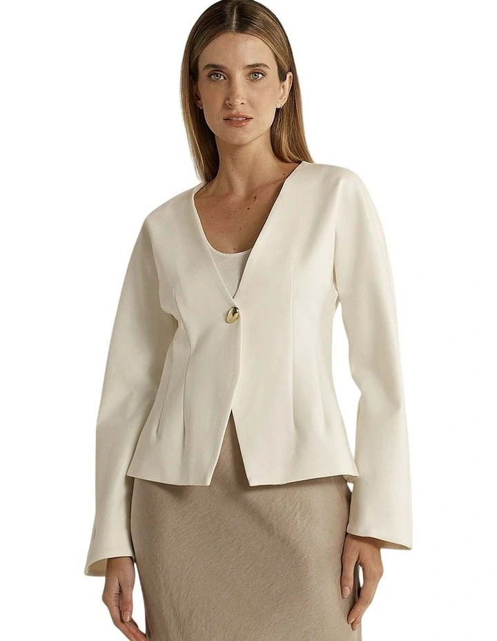 Pia Ponte Jacket in Cream image 1