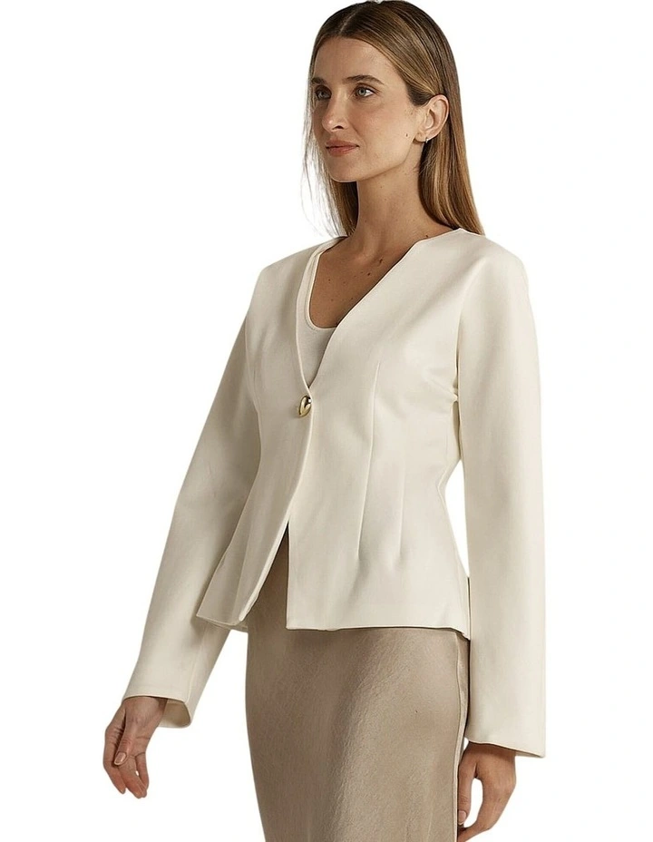 Pia Ponte Jacket in Cream image 3