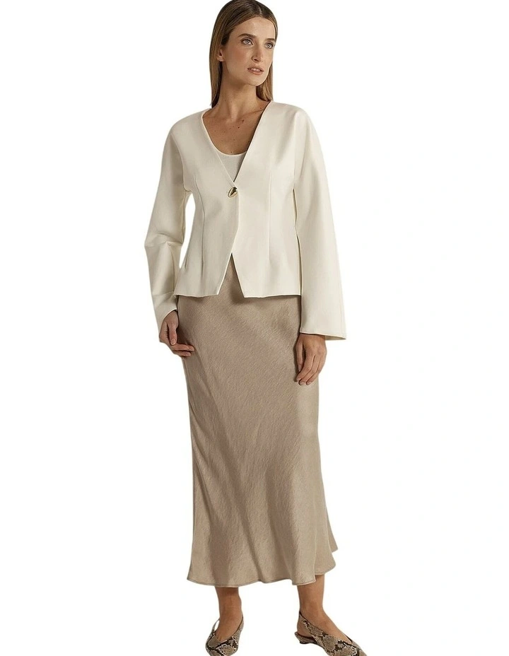 Pia Ponte Jacket in Cream image 4