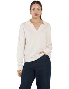 Solenne Polo Knit in Cream