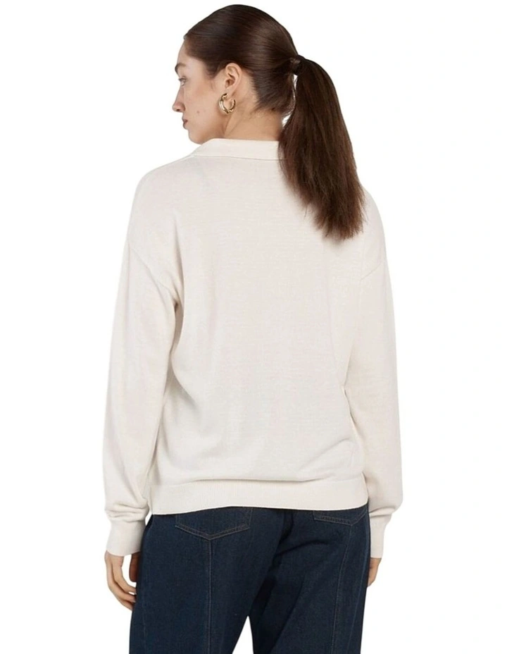 Solenne Polo Knit in Cream image 2