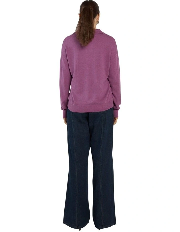 Solenne Polo Knit in Magenta image 2