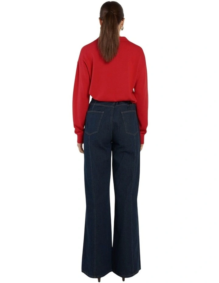Solenne Polo Knit in Red image 2