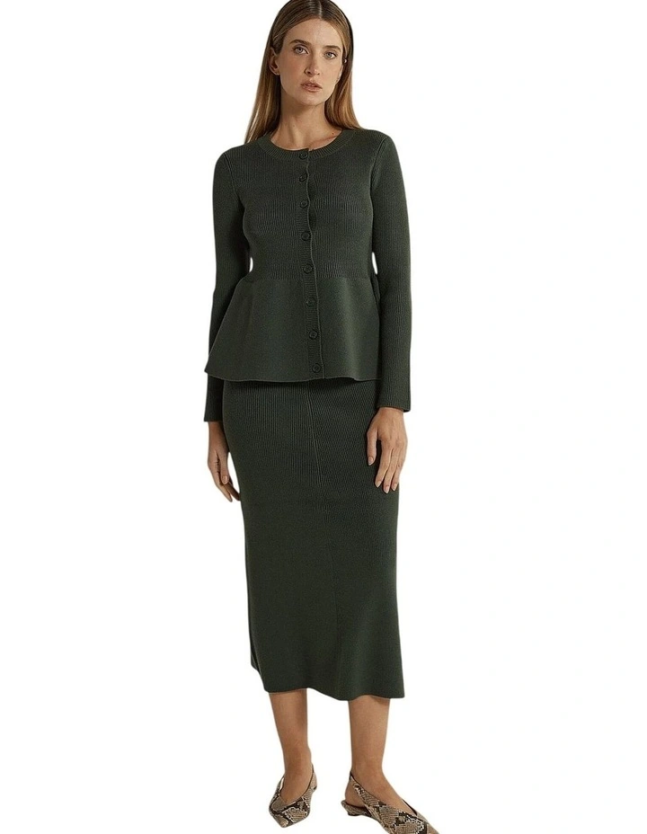 Vale Knit Skirt in Khaki image 1