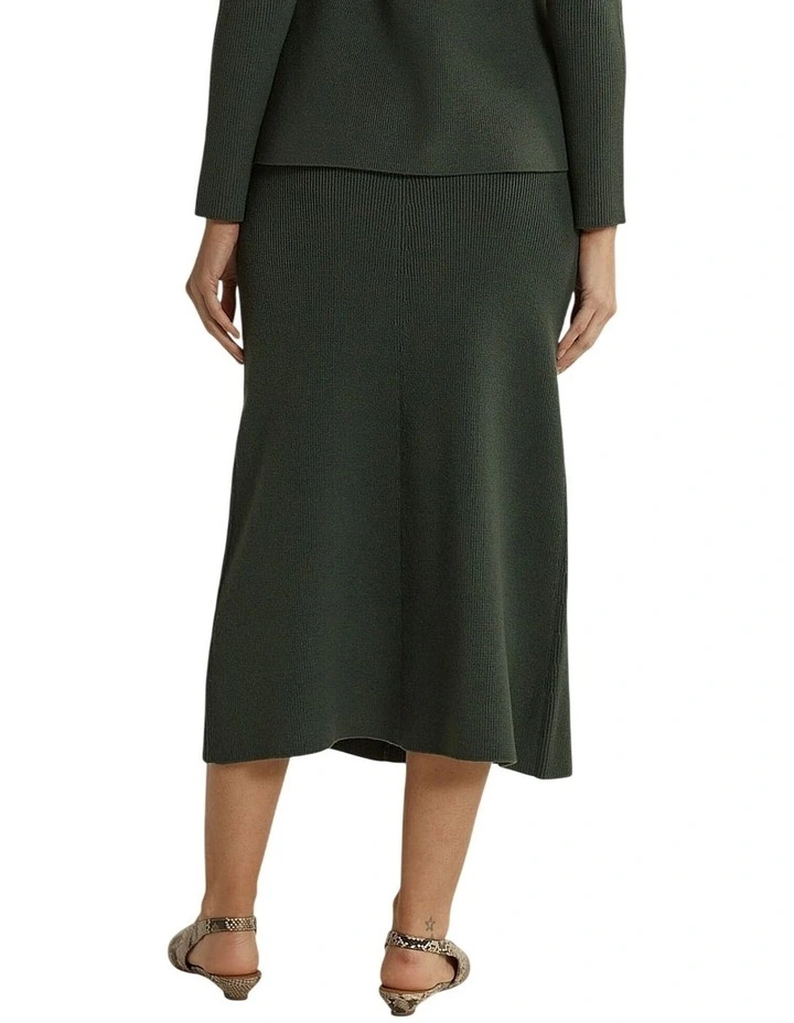 Vale Knit Skirt in Khaki image 2
