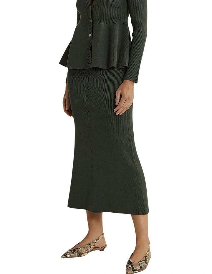 Vale Knit Skirt in Khaki image 3