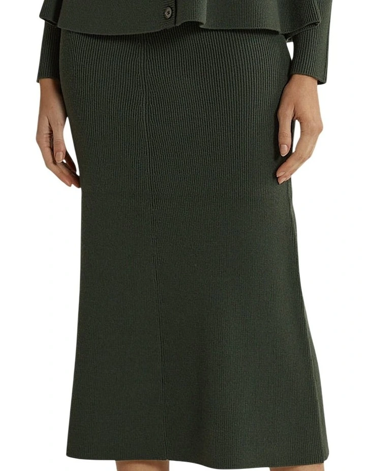 Vale Knit Skirt in Khaki image 4