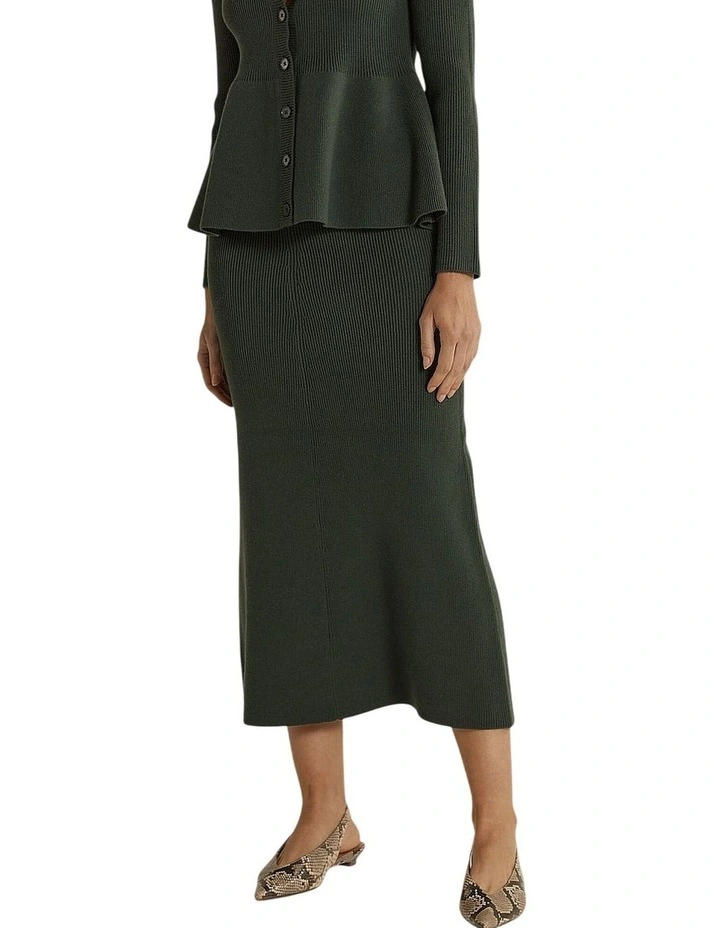 Vale Knit Skirt in Khaki image 5