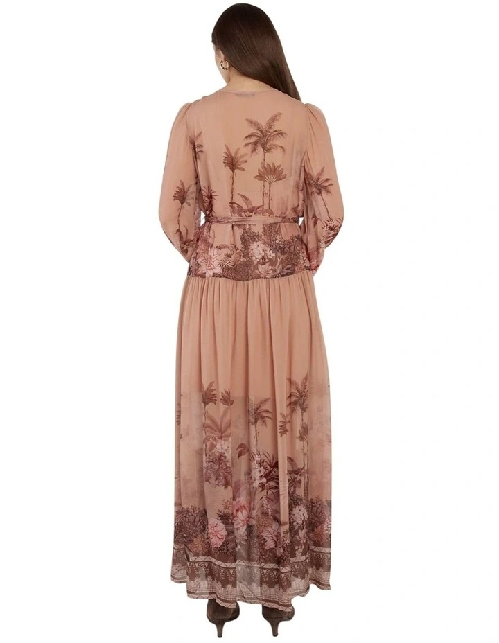 Romy Long Sleeve Maxi Dress in Light Scarf Print image 2