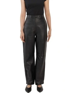 Elandra Leather Pant in Black
