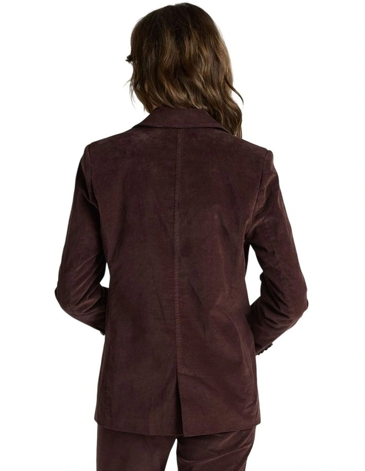 Rhea Velvet Blazer in Chocolate image 2
