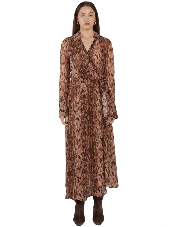 Isla Wrap Dress in Snake Print image 1