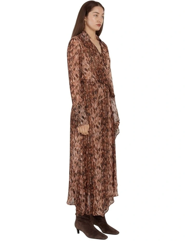 Isla Wrap Dress in Snake Print image 3