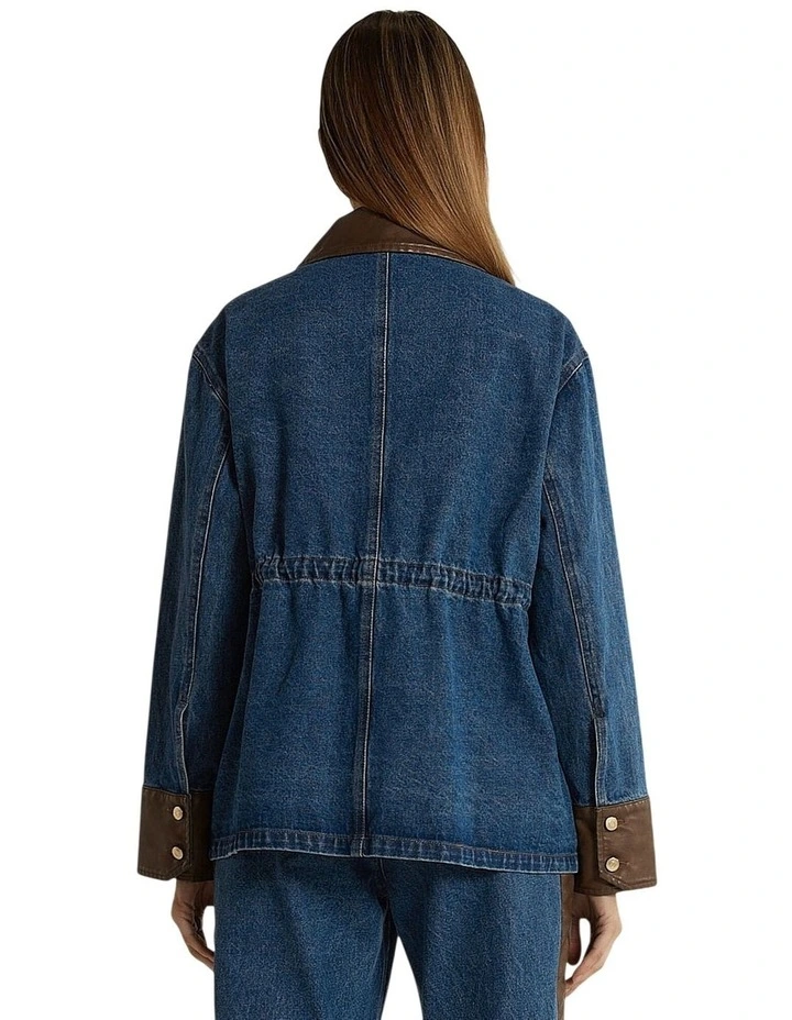 Niamh Denim Jacket in Mid Blue image 2